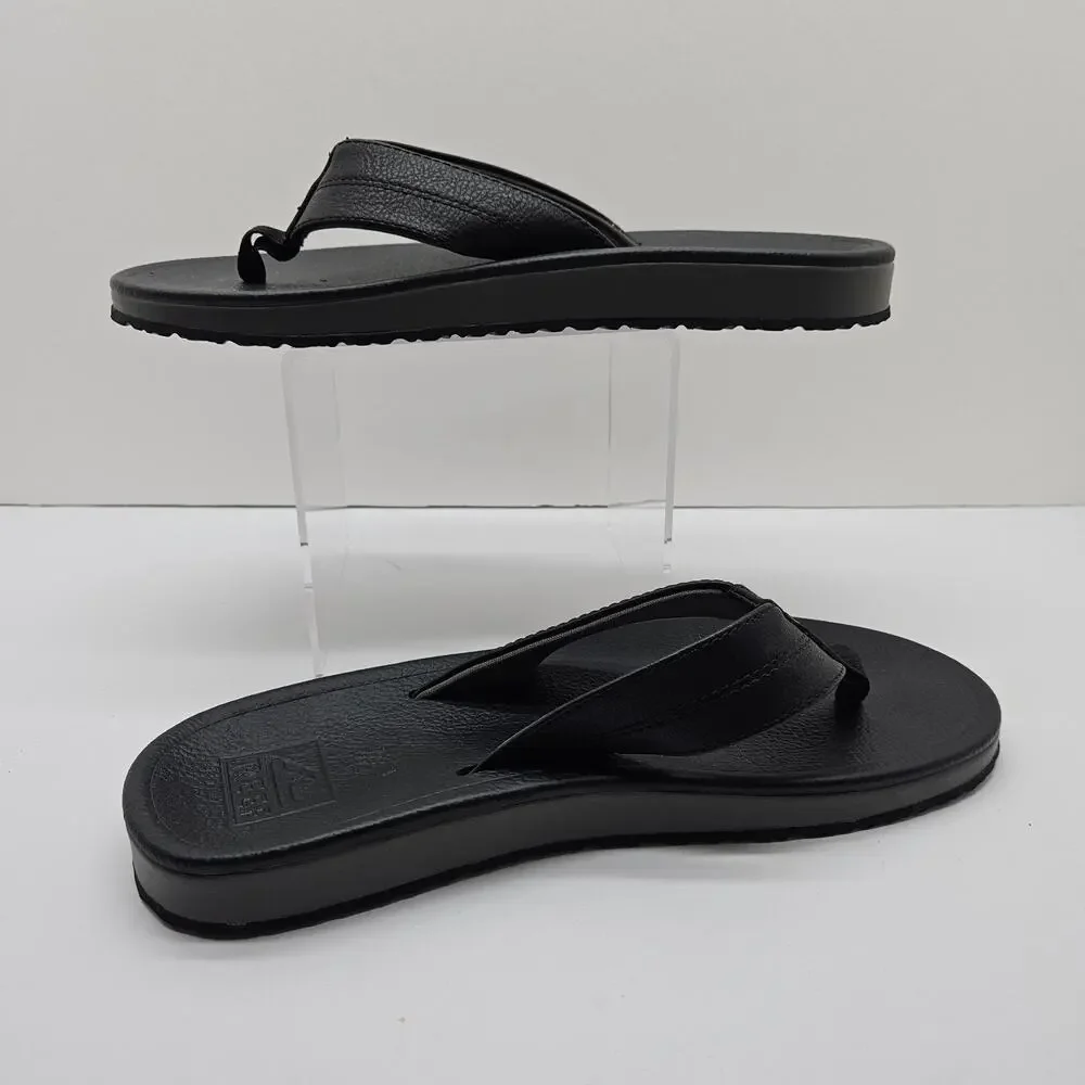 Reef Journeyer Flip Flops Mens 7 Thong Sandals Black Cushion Comfort Beach